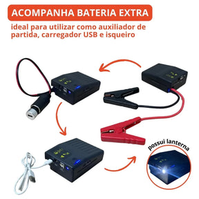 + KIT DE EMERGÊNCIA - Macaco Hidráulico Elétrico 5 em 1